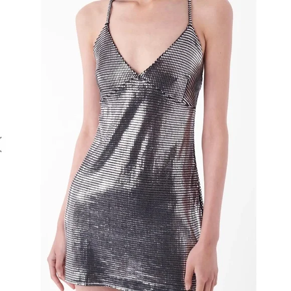 Paco Rabanne Vintage 1990s Silver Mini Dress - Picture 9 of 11